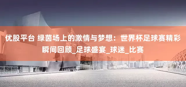 优股平台 绿茵场上的激情与梦想：世界杯足球赛精彩瞬间回顾_足球盛宴_球迷_比赛