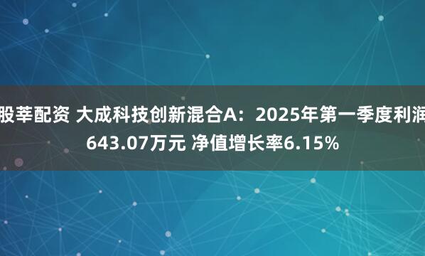 股莘配资 大成科技创新混合A：2025年第一季度利润643.07万元 净值增长率6.15%
